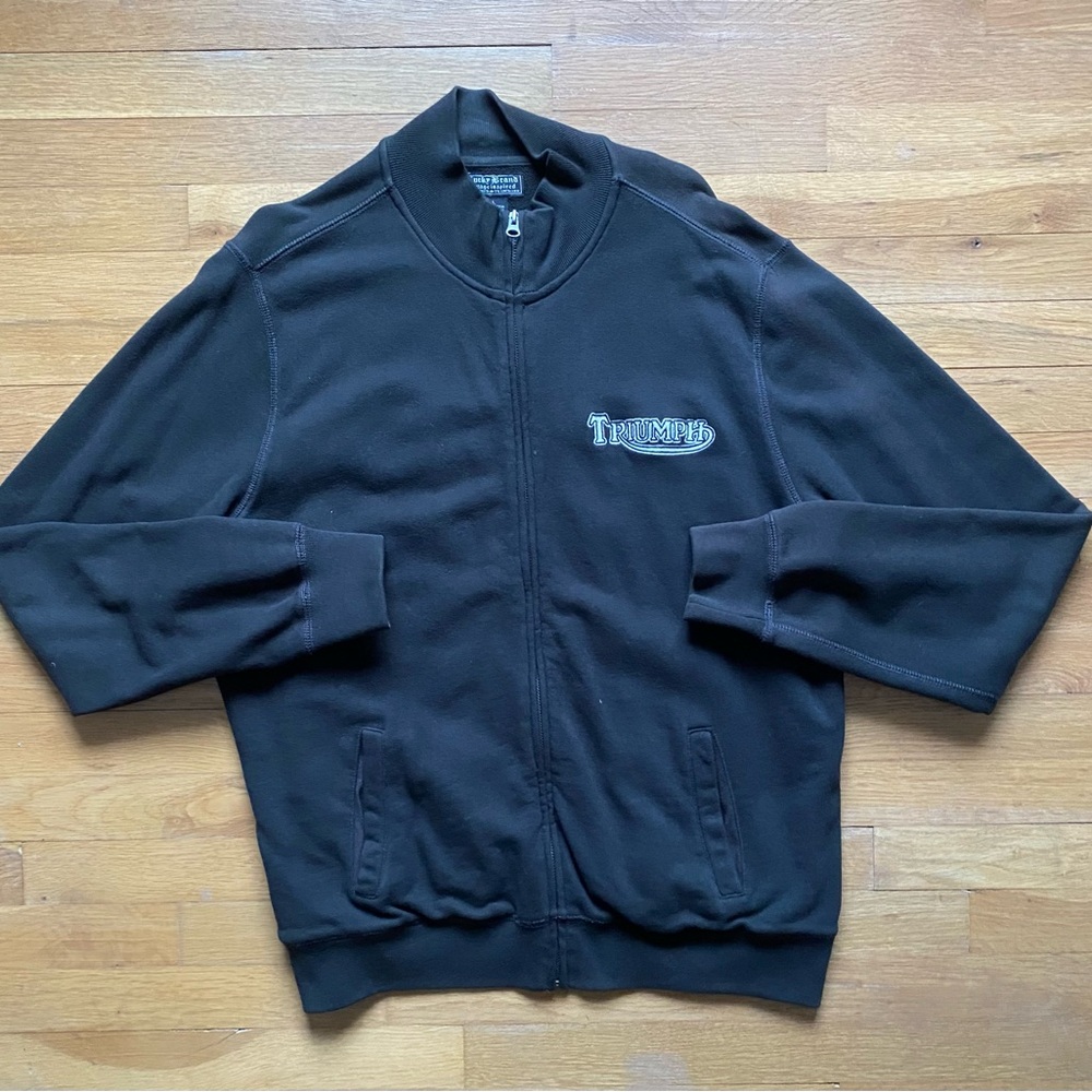 Lucky Brand Men's Black Zip Up Sweater